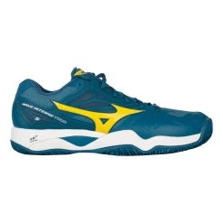 Mizuno Wave Intense Tour 5 Sandplatzschuh Herren - Petrol, Gelb -Tennisausrüstungs Geschäft 00684000 0 1