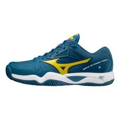 Mizuno Wave Intense Tour 5 Sandplatzschuh Herren - Petrol, Gelb -Tennisausrüstungs Geschäft 00684000 0 3
